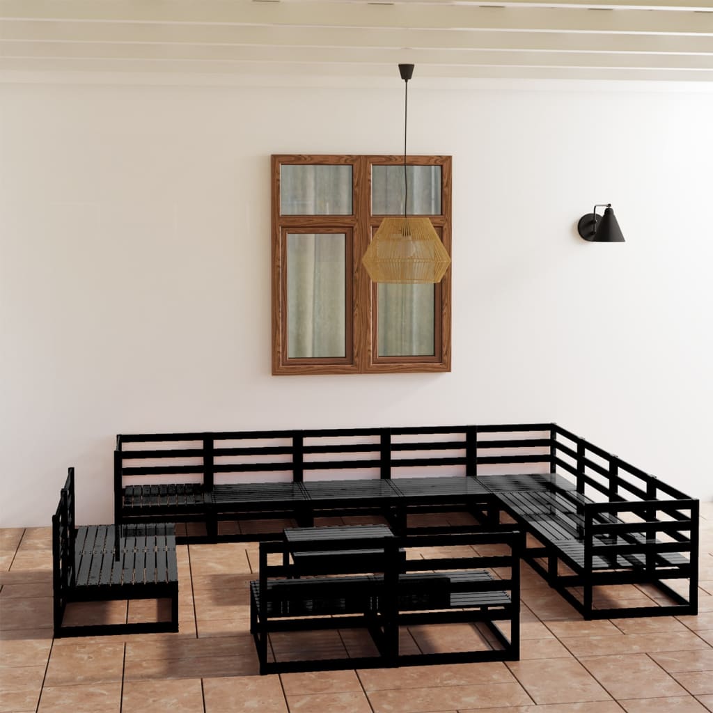 vidaXL 13-Piece Lounge Set Solid Pine Honey Brown