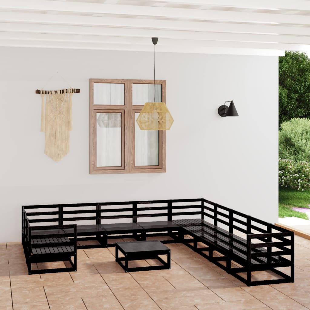 vidaXL 12-piece Solid Pinewood Lounge Set