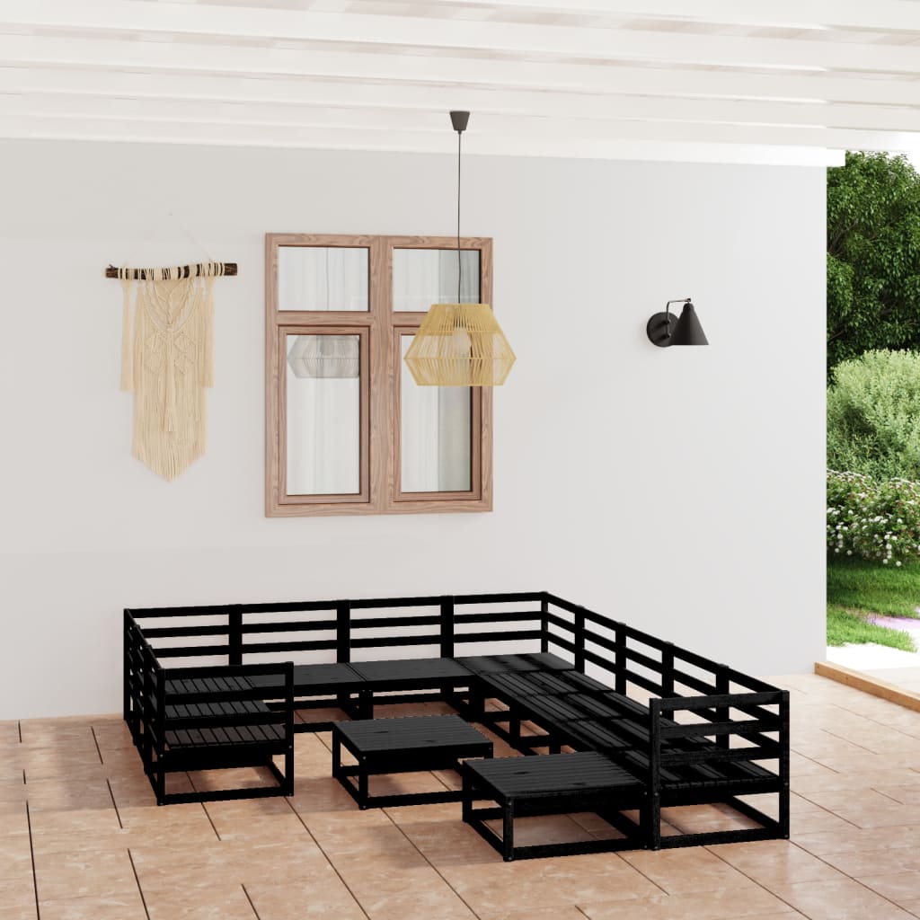 vidaXL 12-piece Solid Pinewood Lounge Set