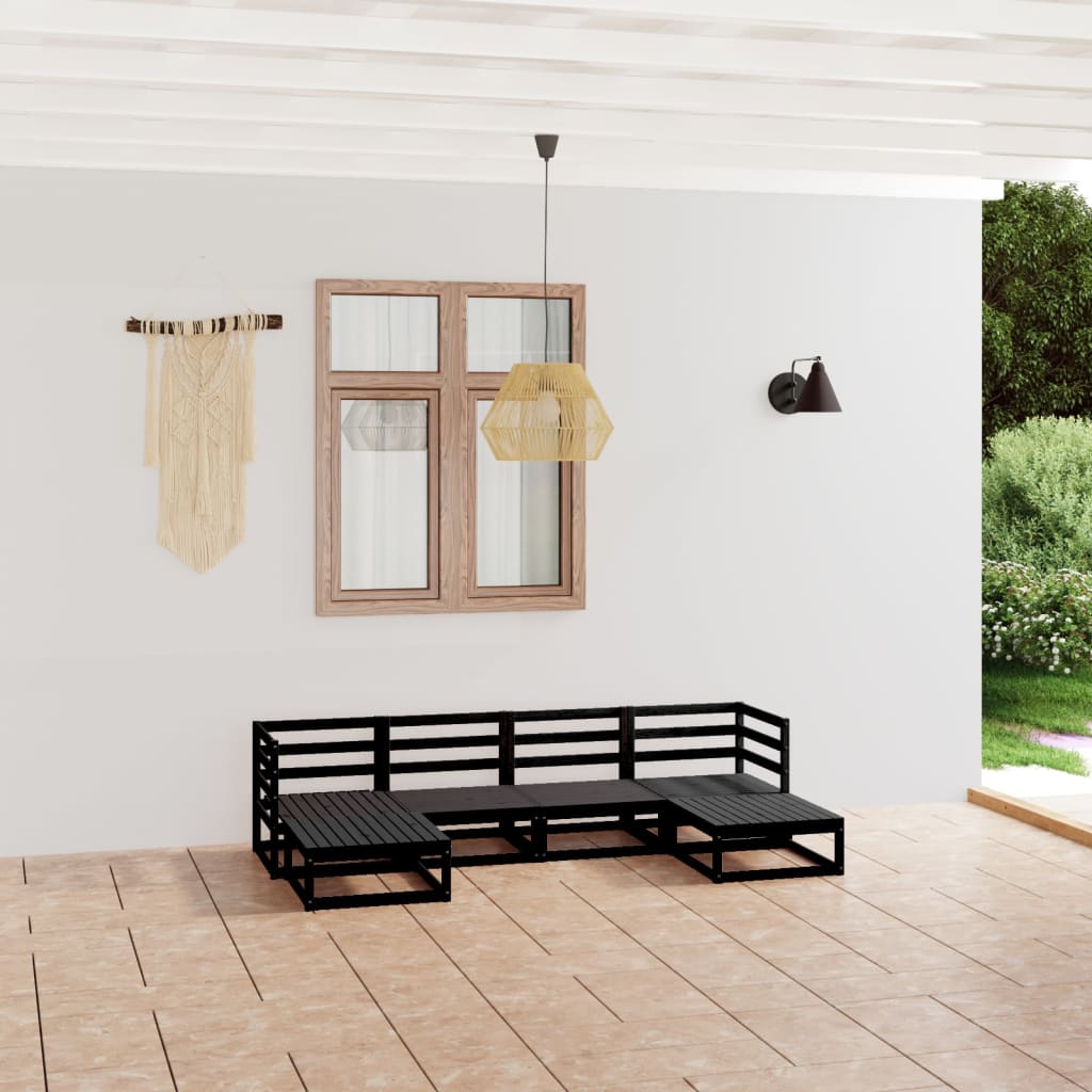 vidaXL 6-delige Loungeset massief grenenhout