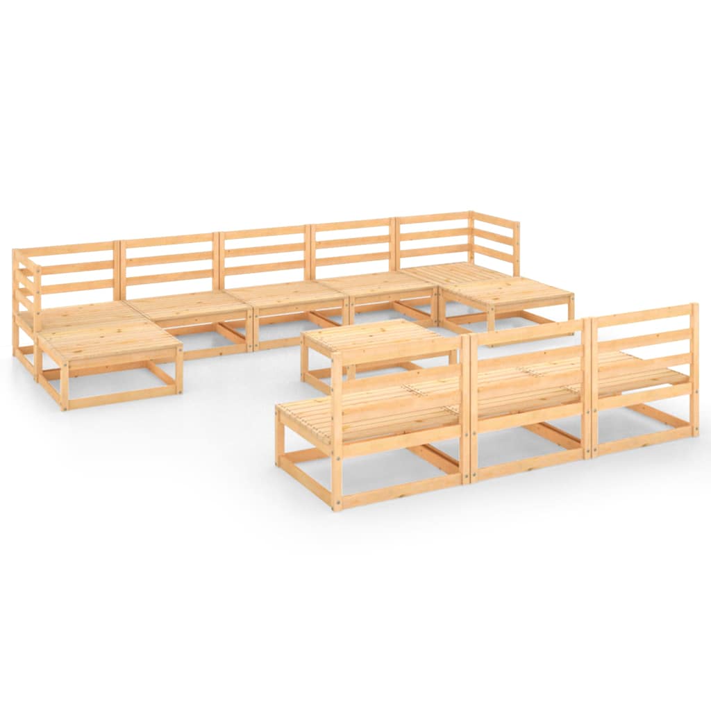 vidaXL 11-Piece Lounge Set Solid Pinewood