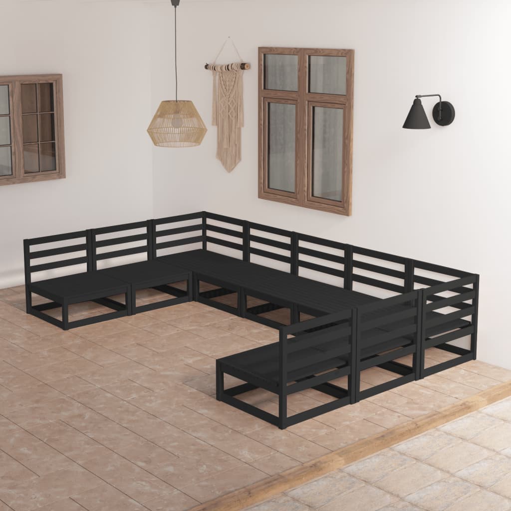 vidaXL 9-piece Lounge Set Solid Pine Wood