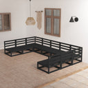 vidaXL Salon de jardin 9 pcs Bois de pin massif
