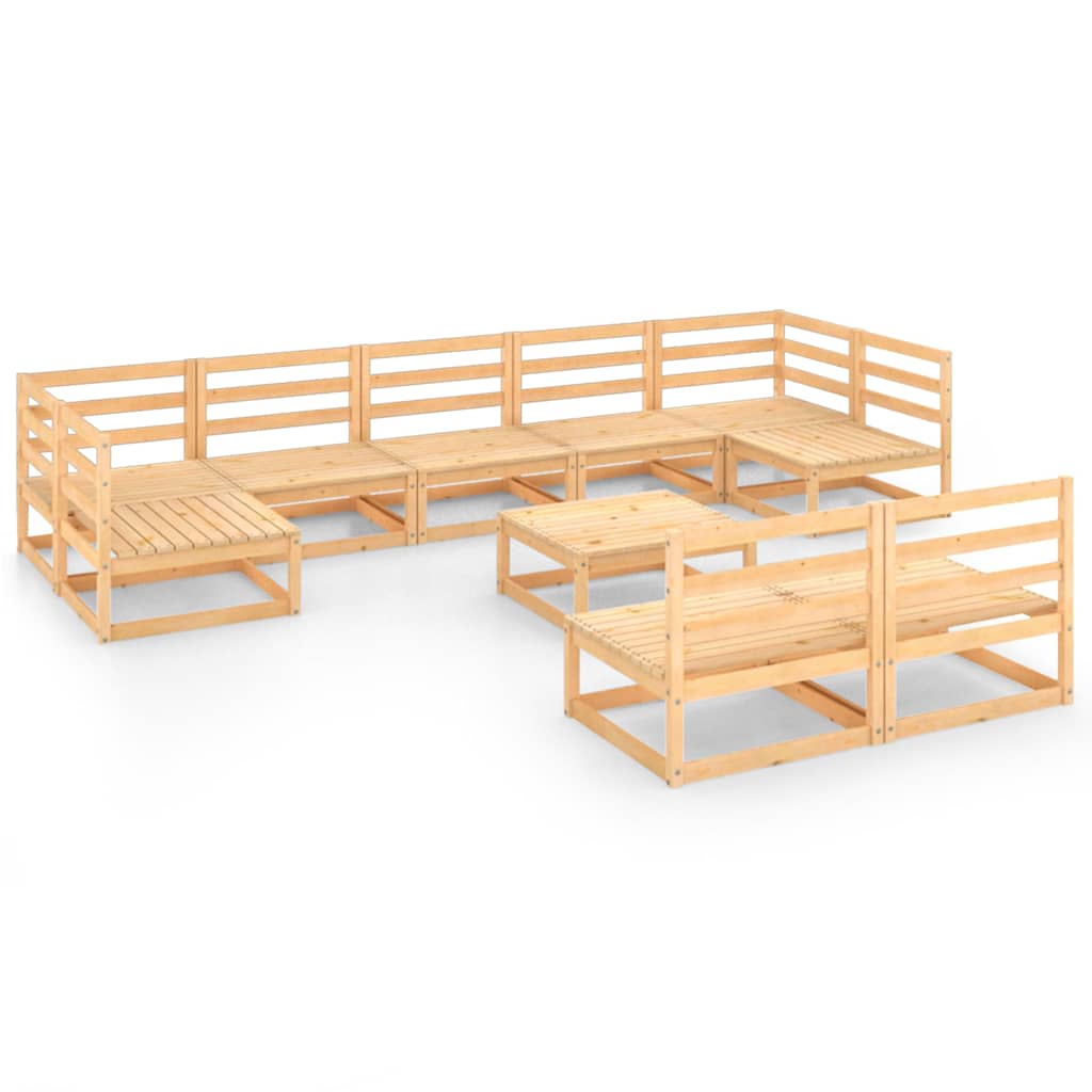 vidaXL 10-delige Loungeset massief grenenhout