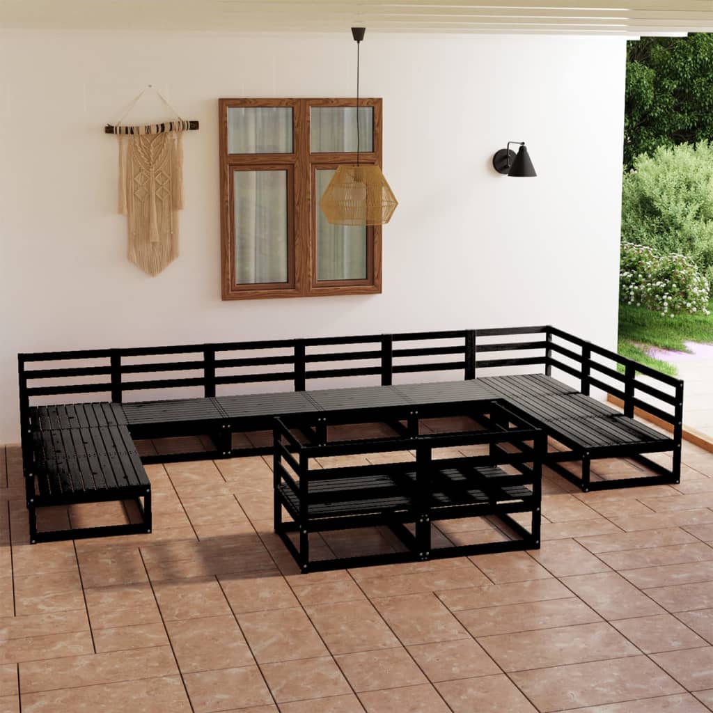 vidaXL 12-piece Solid Pinewood Lounge Set