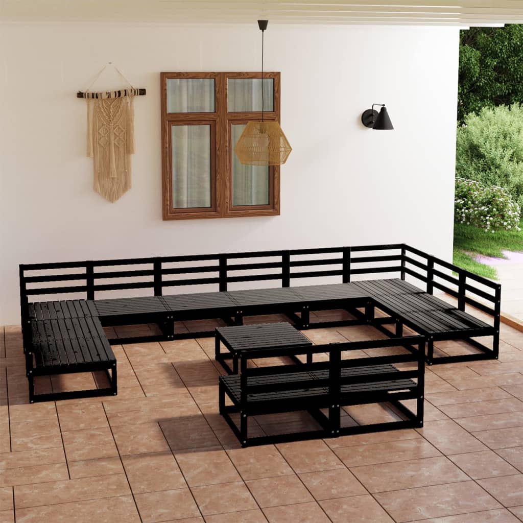 vidaXL 13-piece Lounge Set Solid Pinewood