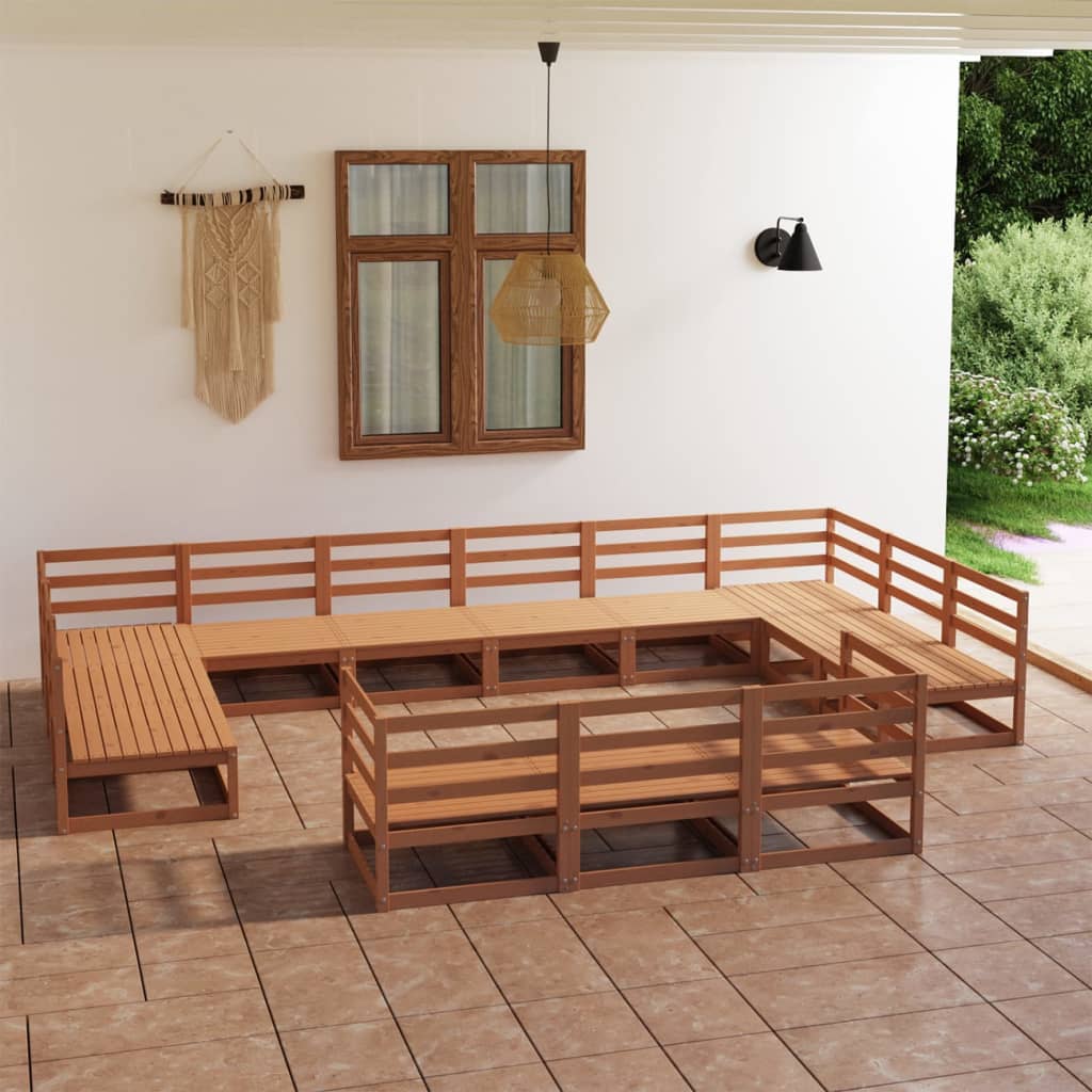 vidaXL 13-piece Lounge Set Solid Pine Wood