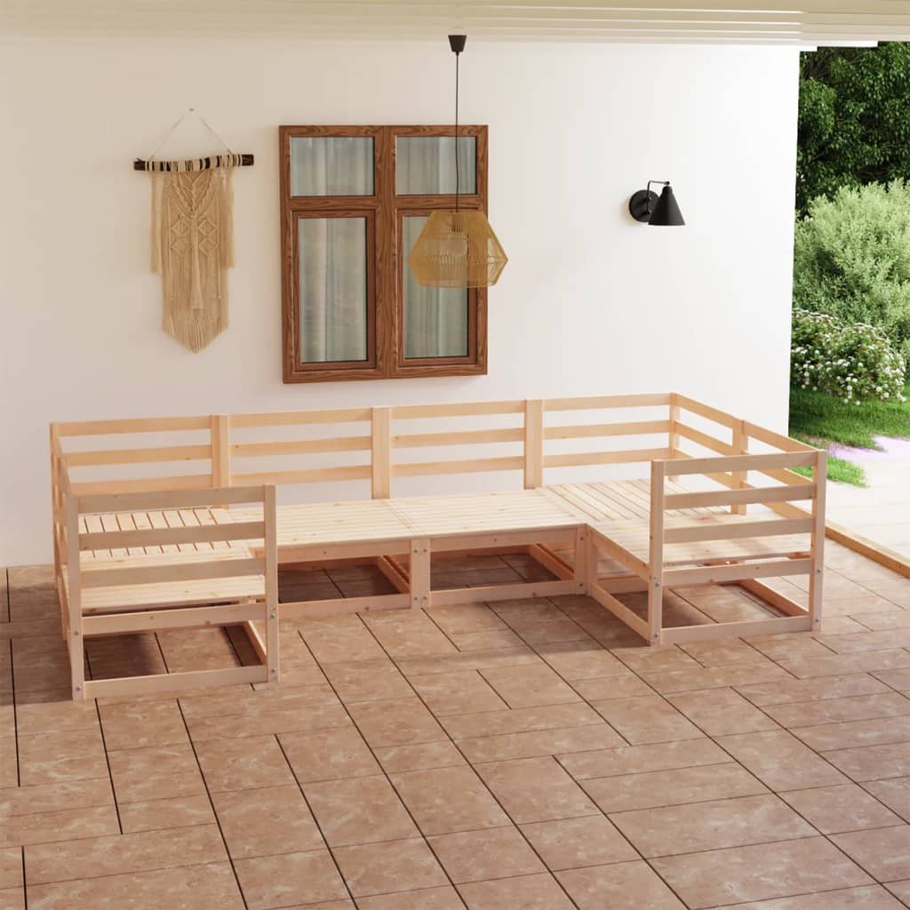 vidaXL 6-Piece Lounge Set Solid Pine Wood
