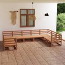 vidaXL Salon de jardin 9 pcs Bois de pin massif