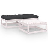 vidaXL 3-Piece Lounge Set with Cushions Solid Pine Wood
