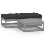 vidaXL 3-Piece Lounge Set with Cushions Solid Pine Wood