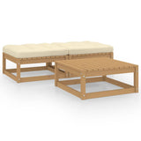 vidaXL 3-Piece Lounge Set with Cushions Solid Pine Wood