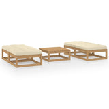 vidaXL 5-delige Loungeset met kussens massief grenenhout