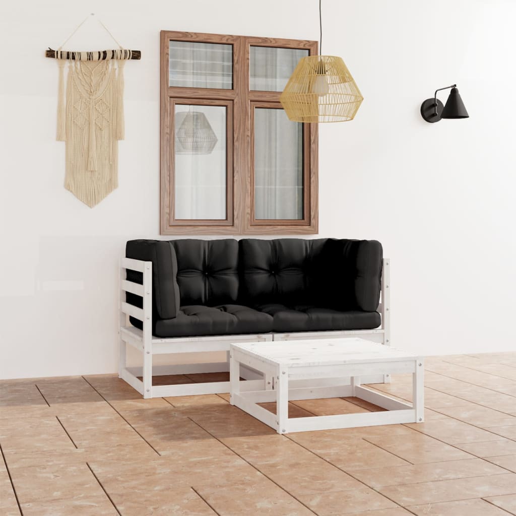 vidaXL 3-delige Loungeset massief grenenhout