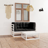 vidaXL 3-delige Loungeset massief grenenhout