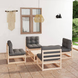 3075264 vidaXL 5- delige Tuin Lounge Set Massief Hout Grenen