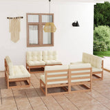 vidaXL 8-Piece Lounge Set Solid Pine Wood