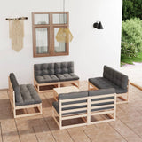vidaXL 9-piece Lounge Set Solid Pine Wood