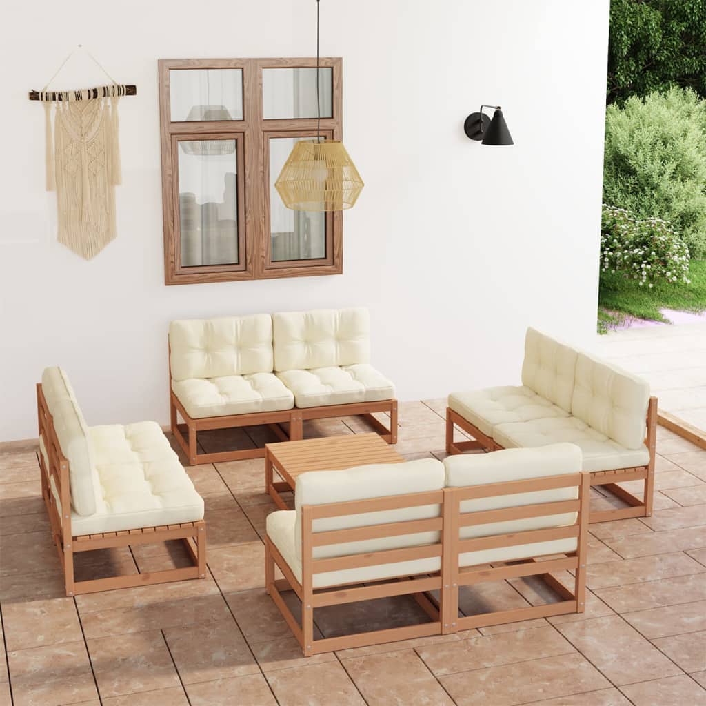 vidaXL 9-piece Lounge Set Solid Pine Wood