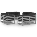 vidaXL 8-Piece Lounge Set Solid Pine Wood