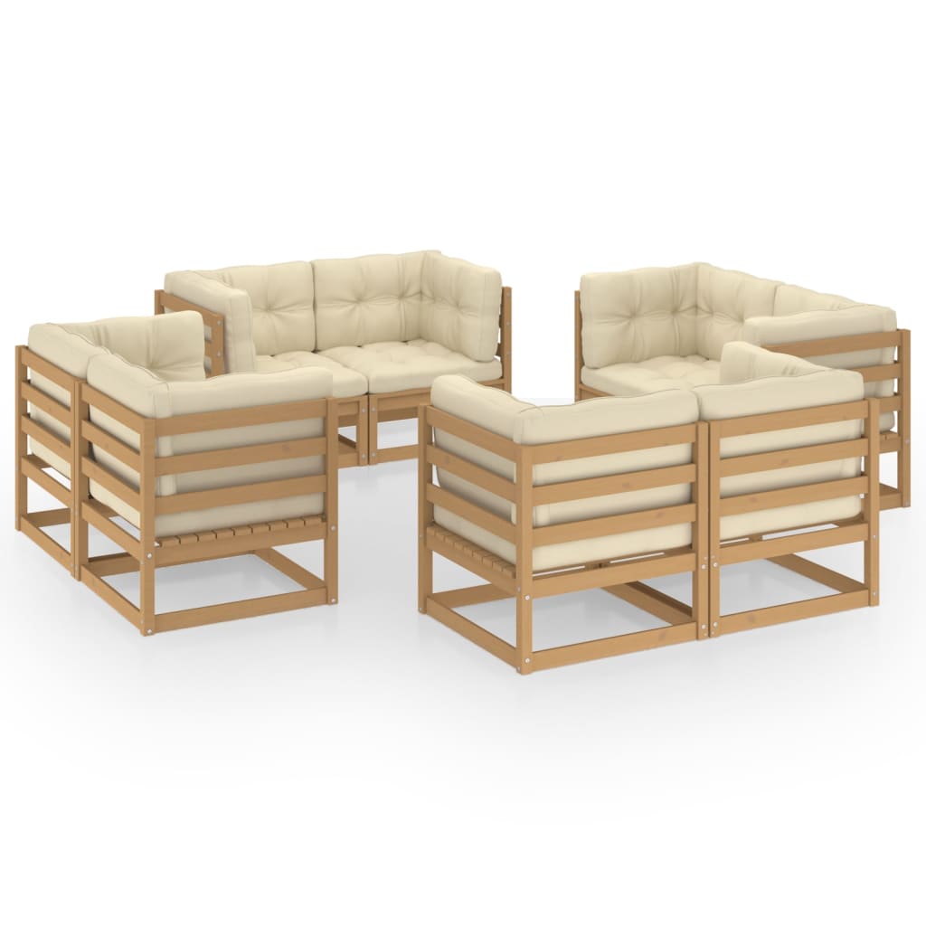 vidaXL 8-Piece Lounge Set Solid Pine Wood