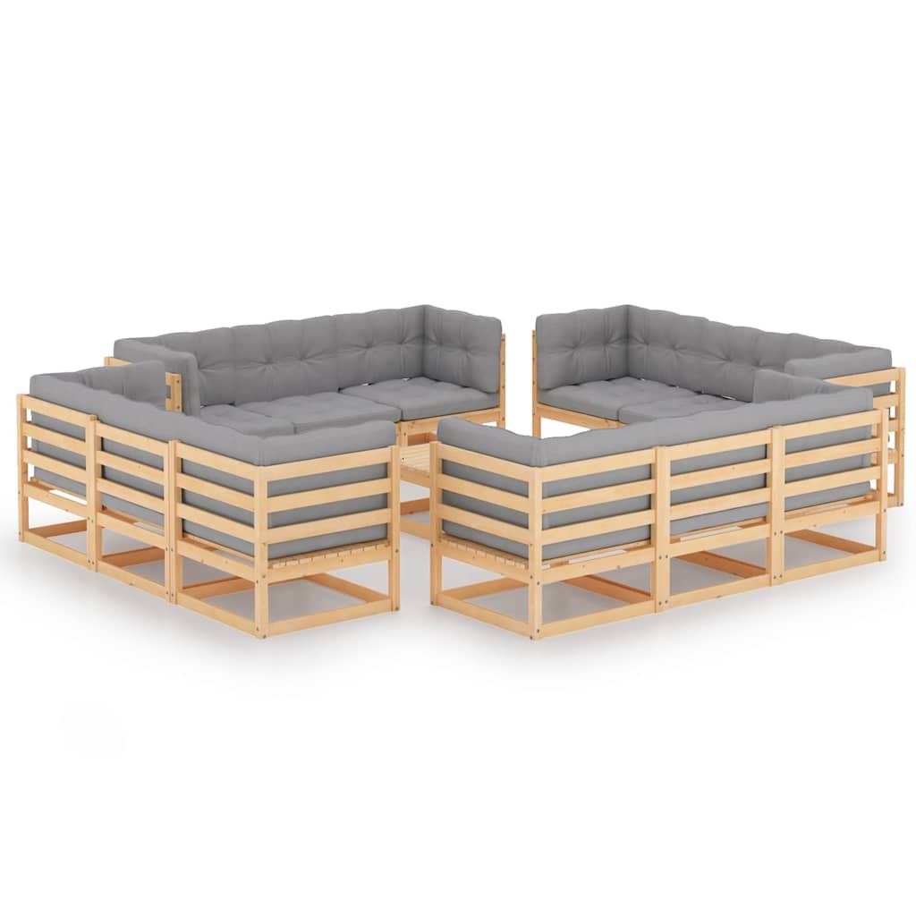 vidaXL 13-piece Lounge Set Solid Pine Wood
