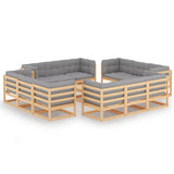 vidaXL 13-piece Lounge Set Solid Pine Wood