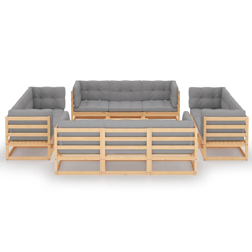 vidaXL 13-piece Lounge Set Solid Pine Wood