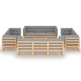 vidaXL 13-piece Lounge Set Solid Pine Wood