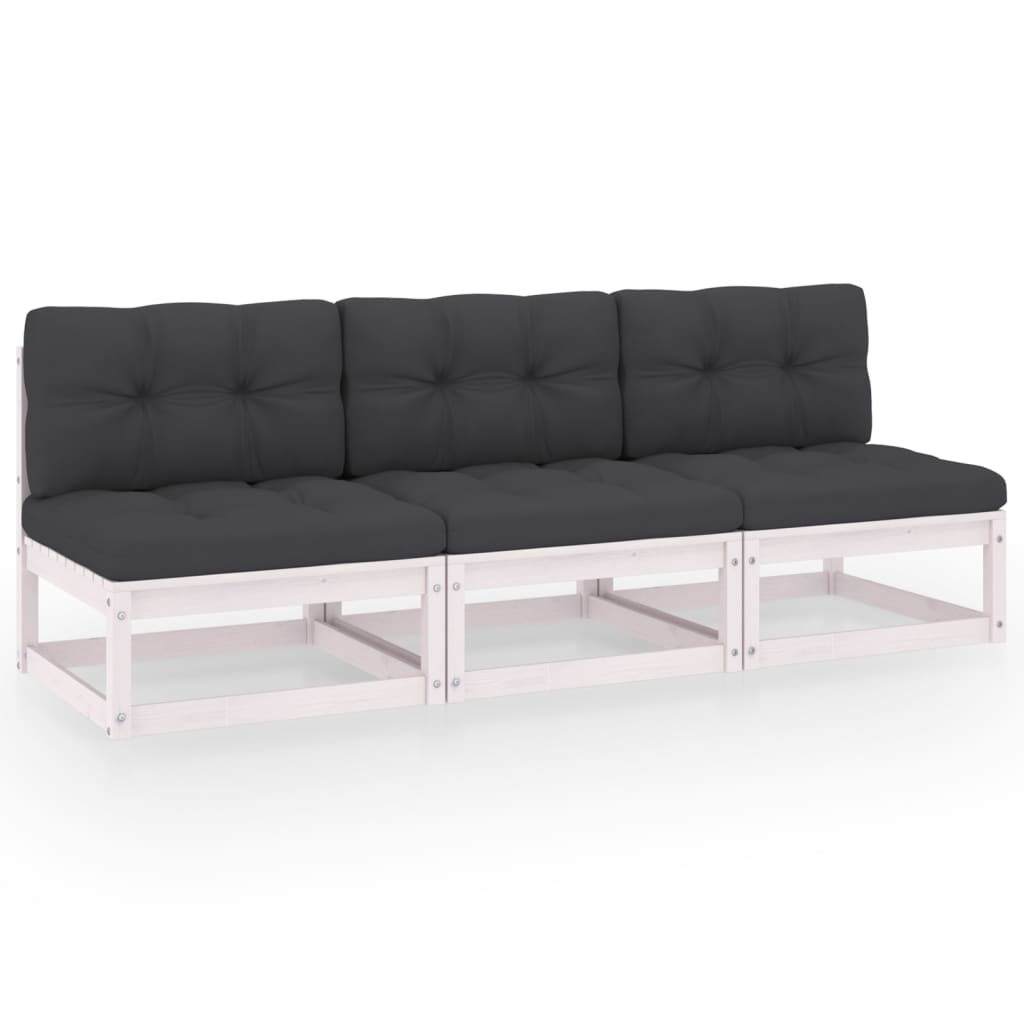 vidaXL 3-Seater Garden Bench Solid Pinewood