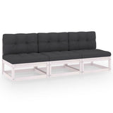 vidaXL 3-Seater Garden Bench Solid Pinewood