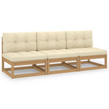 vidaXL 3-Seater Garden Bench Solid Pinewood