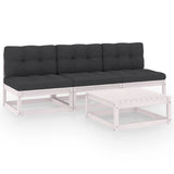 vidaXL 4-Piece Solid Pine Wood Lounge Set