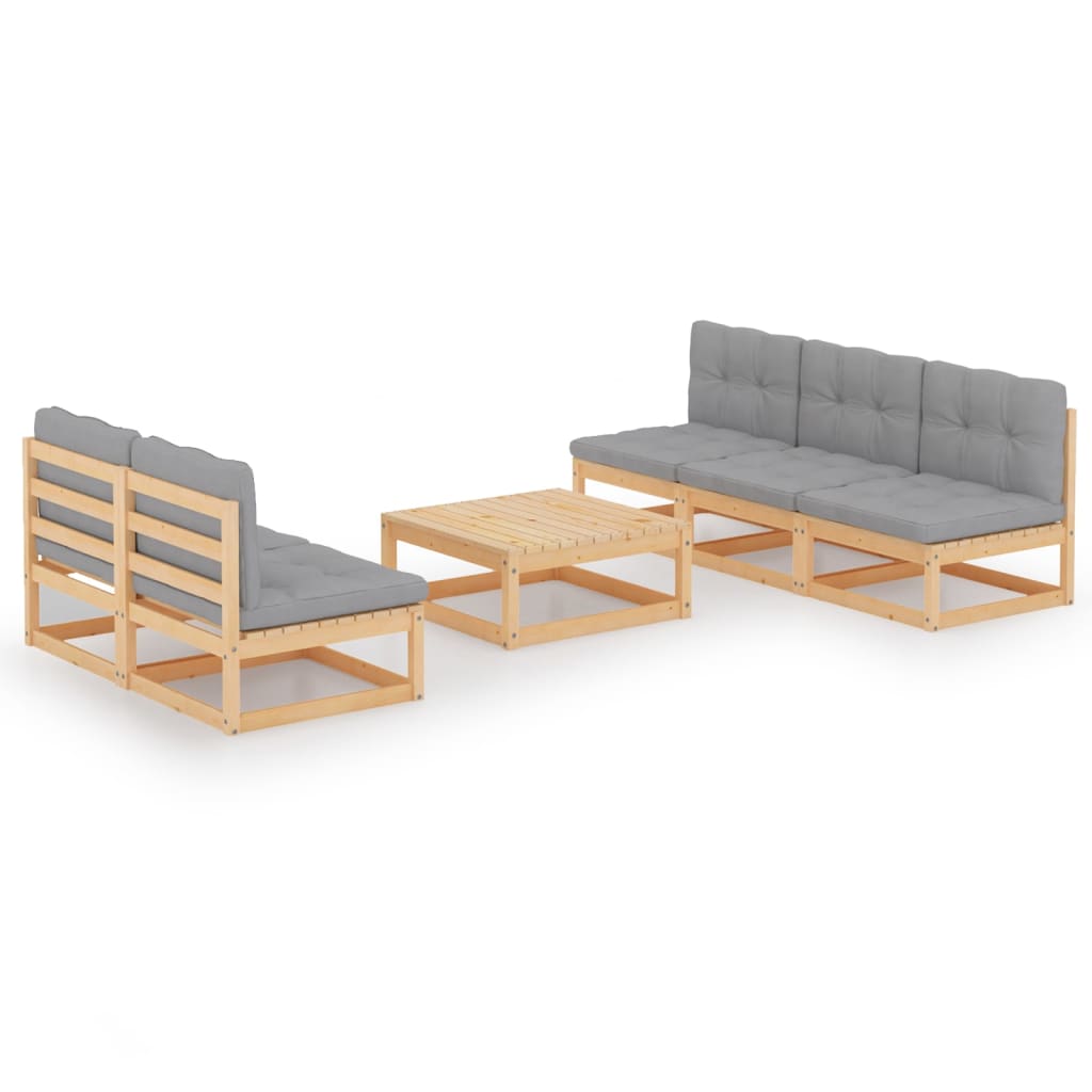 vidaXL 6-Piece Lounge Set Solid Pine Wood
