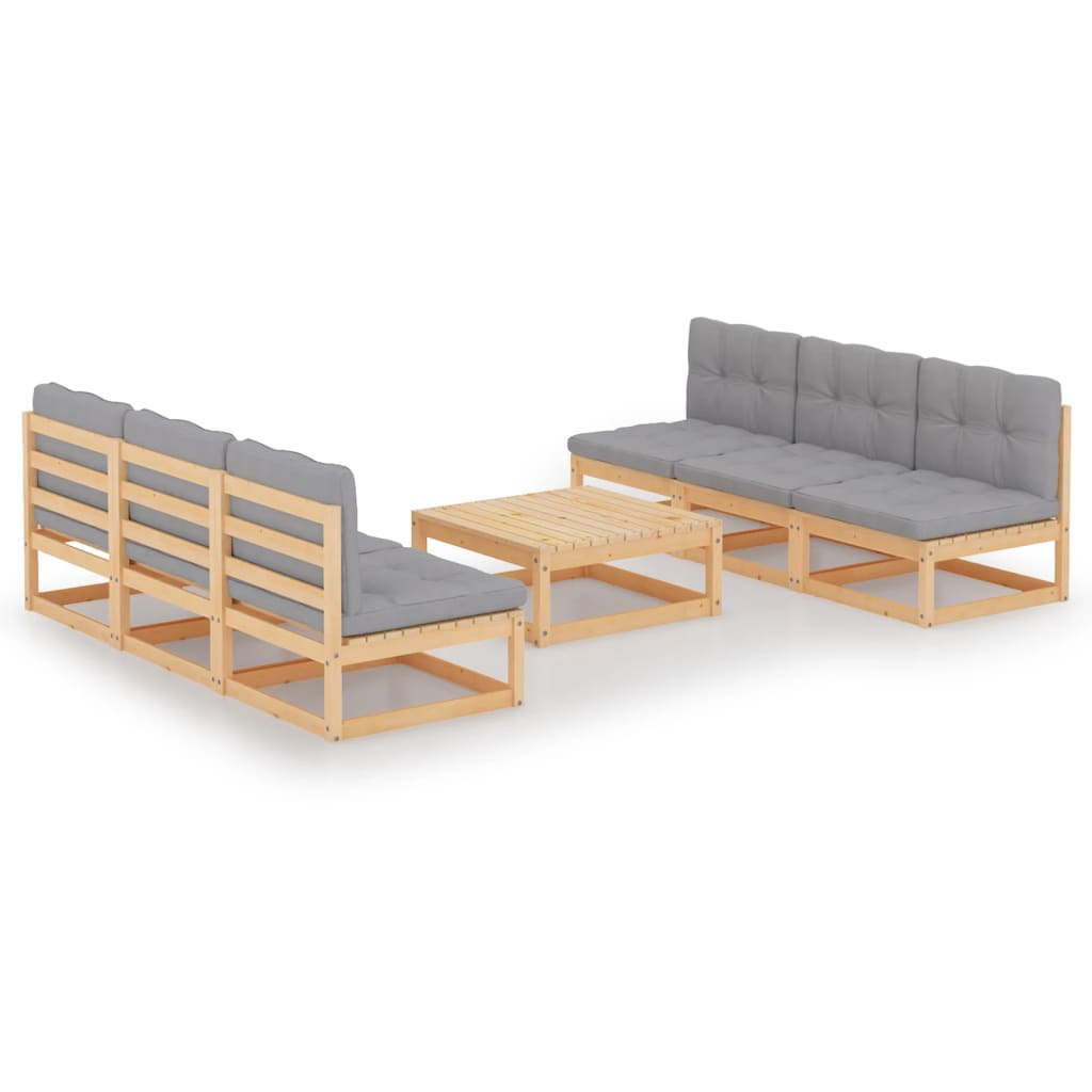 vidaXL 7-Piece Lounge Set Solid Pine Wood