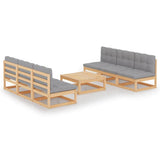 vidaXL 7-Piece Lounge Set Solid Pine Wood