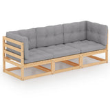 vidaXL 3-Seater Garden Bench Solid Pinewood