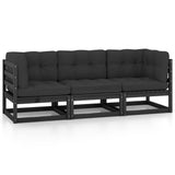 vidaXL 3-Seater Garden Bench Solid Pinewood
