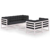 vidaXL 6-delige Loungeset massief grenenhout
