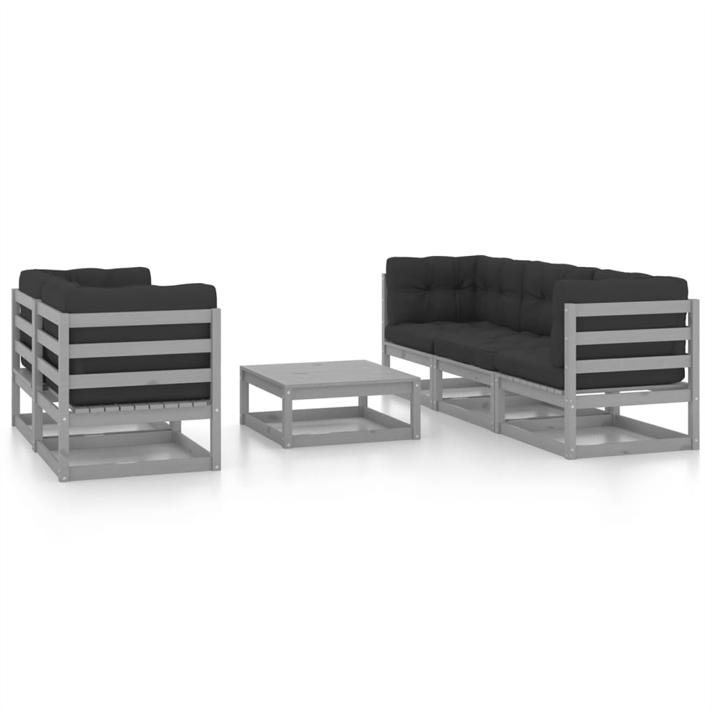 vidaXL 6-delige Loungeset massief grenenhout