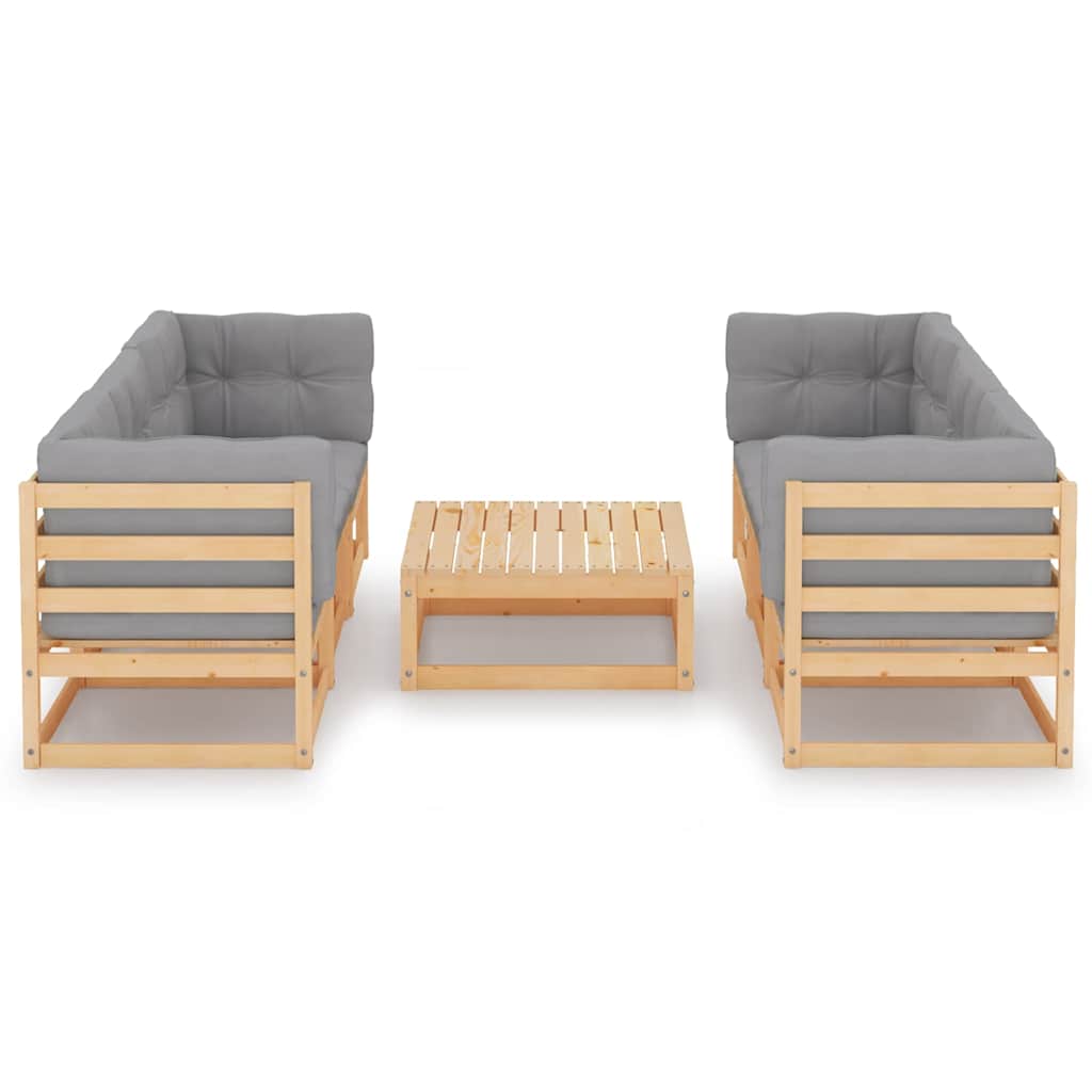 vidaXL 7-delige Loungeset massief grenenhout