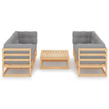 vidaXL 7-delige Loungeset massief grenenhout