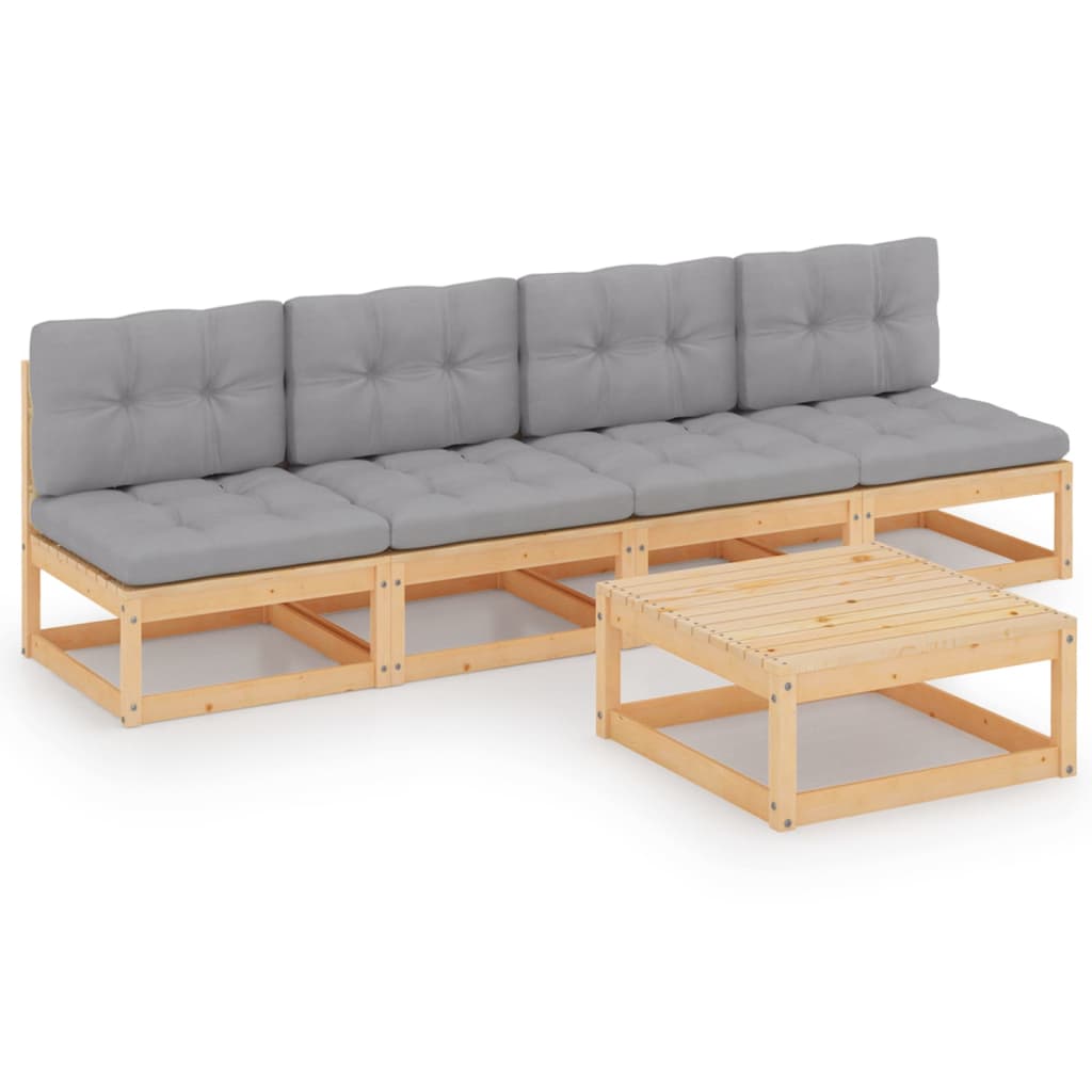 vidaXL 5-Piece Lounge Set Solid Pine Wood