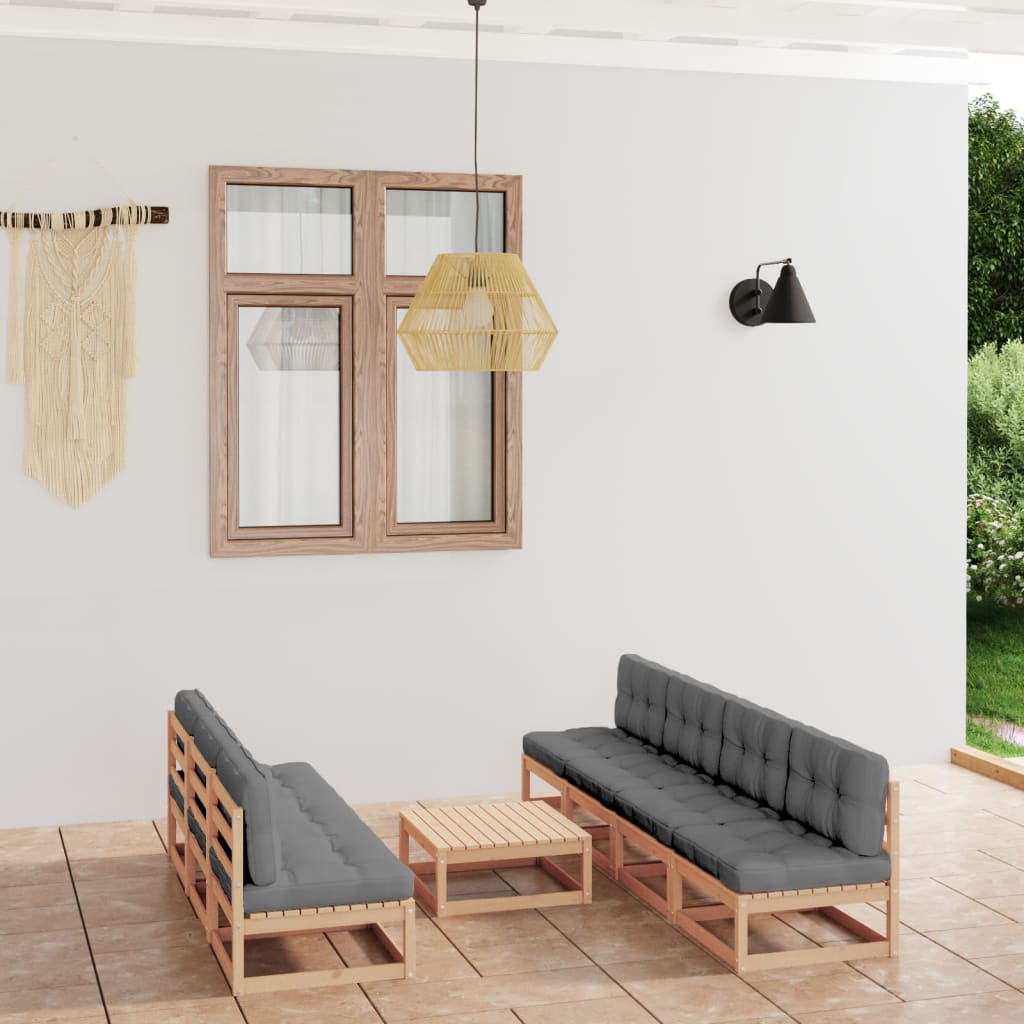 vidaXL 8-Piece Lounge Set Solid Pine Wood