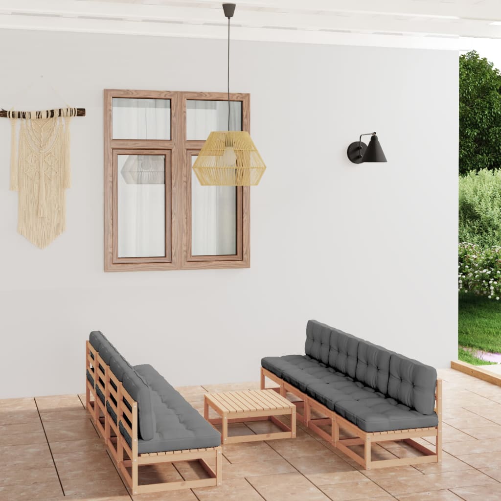 vidaXL 9-piece Lounge Set Solid Pine Wood