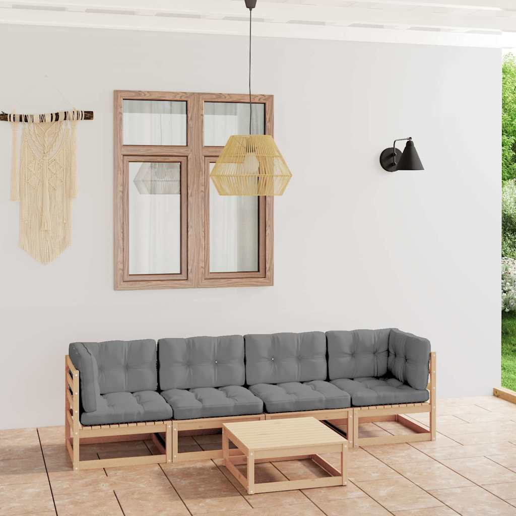 vidaXL 5-delige Loungeset massief grenenhout
