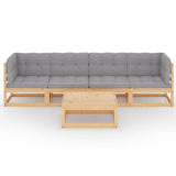 vidaXL 5-delige Loungeset massief grenenhout