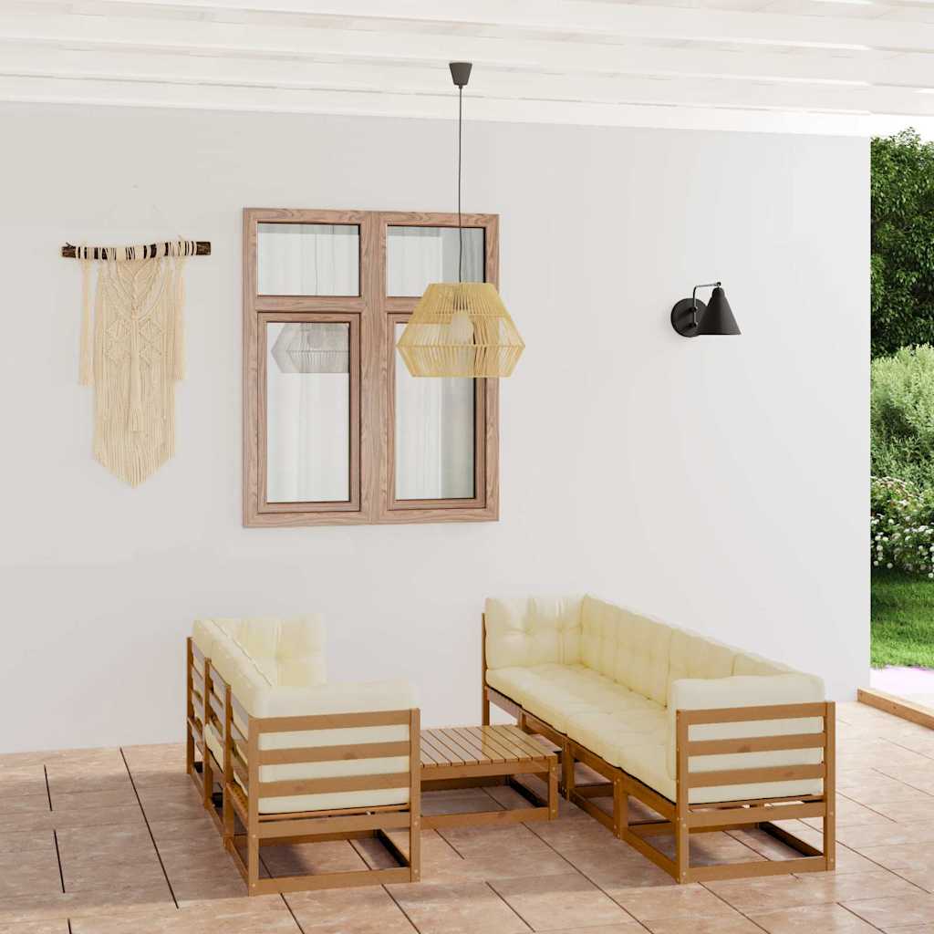 vidaXL 8-delige Loungeset massief grenenhout