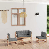 vidaXL 5-delige Loungeset massief grenenhout