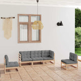 vidaXL 5-delige Loungeset massief grenenhout